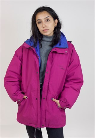 VINTAGE 90'S HOODED PURPLE PADDED JACKET