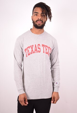 CHAMPION MENS VINTAGE TOP LONG SLEEVE MEDIUM GREY 90S