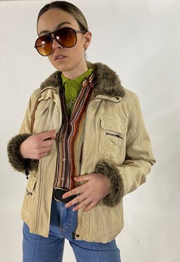 Y2K Vintage 70s Inspired Spring Corduroy Jacket 