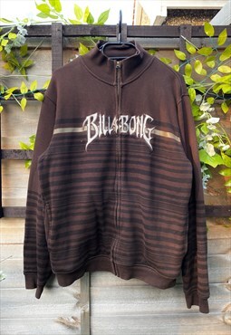 Vintage billabong Y2K brown zip up sweatshirt small 