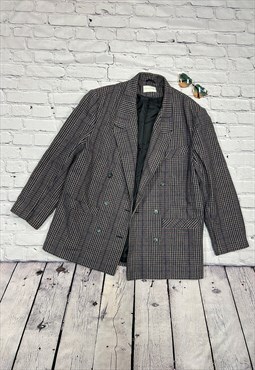 Vintage Dogtooth Patterned Blazer