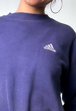 Navy Blue 90s Adidas Embroidered Sweatshirt