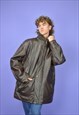  VINTAGE BROWN 80'S RAVE LEATHER COAT JACKET