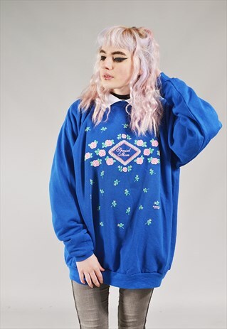 VINTAGE SPECIAL MOM SWEATER BLUE