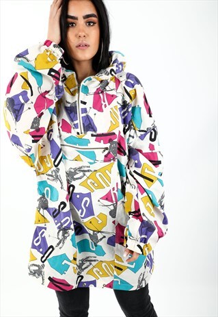VINTAGE PATTERNED WINDBREAKER JACKET NJ11