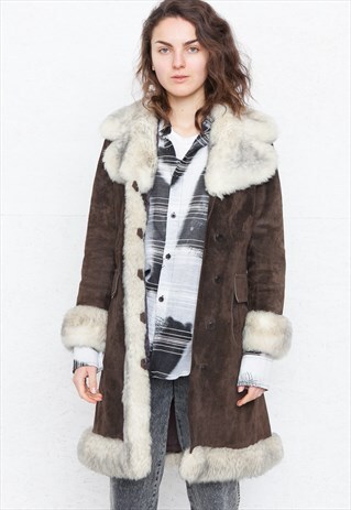 VINTAGE BROWN SUEDE COAT