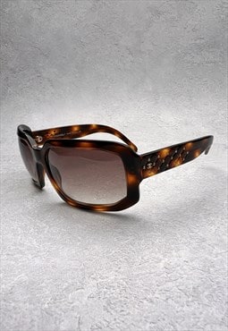 Chanel CC Sunglasses Brown Tortoiseshell Rectangle Vintage