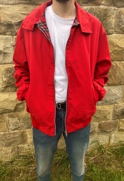 Mod Retro Made in England Red Zip Up Harrington Jacket