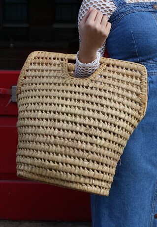 LARGE WOVEN BASKET, SHOPPER