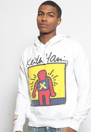 VINTAGE KEITH HARING HOODIE WHITE