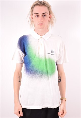 SERGIO TACCHINI MENS VINTAGE POLO SHIRT MEDIUM MULTI 90S