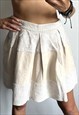 LINE IVORY PLEATED MINI COUNTRY WESTERN SKIRT LARGE