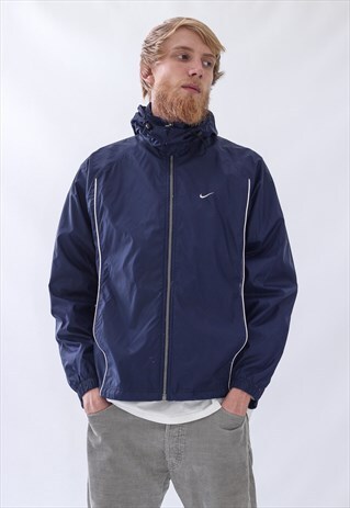 VINTAGE MENS NIKE WATERPROOF HOODED WINDBREAKER JACKET