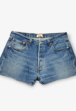 Vintage Levi's 501 Cut Off Denim Shorts Blue W34 BV18246