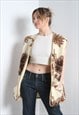 Vintage Fleece Gilet Jacket Beige