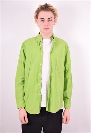 MENS VINTAGE SHIRT LARGE GREEN 90'S