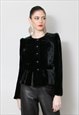 ARMARNI COLLEZIONI BLACK VELVET LADIES VICTORIANA JACKET