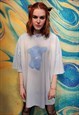 TEDDY BEAR TEE TIE-DYE ANIMAL GRAFFITI T-SHIRT PASTEL BLUE