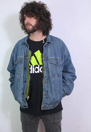 VINTAGE 90'S DENIM JACKET WINTER LINED ,OVERSIZED LARGE