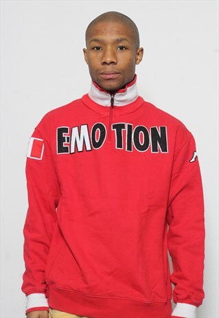 VINTAGE KAPPA RED 1/4 ZIP SWEATSHIRT