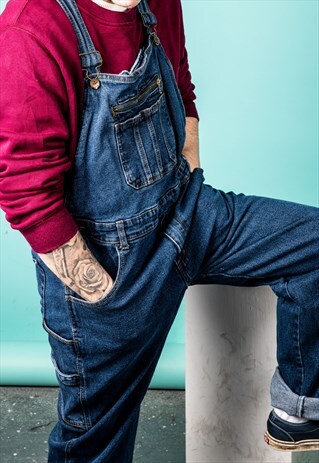 VINTAGE DUNGAREES IN BLUE DENIM