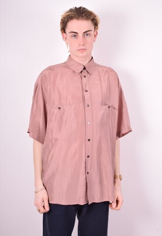 CACHAREL MENS VINTAGE SHIRT LARGE PINK 90'S