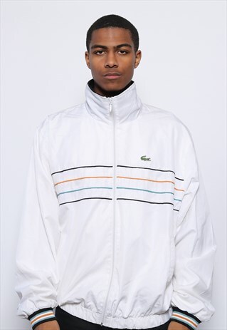 VINTAGE LACOSTE LOGO TRACK JACKET WHITE