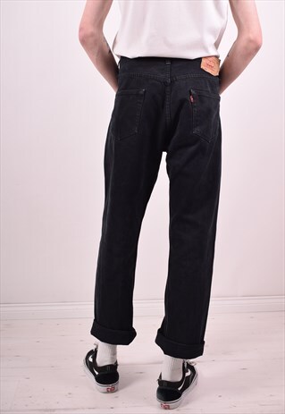 LEVI'S 501 MENS VINTAGE JEANS W34 L30 BLACK 90S