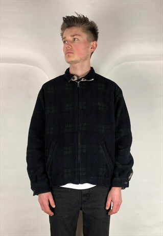 VINTAGE 90'S POLO RALPH LAUREN TARTAN CHECK FLEECE JACKET