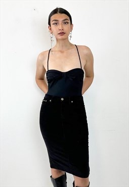 VIntage 90s D&G  longuette corduroy black skirt 