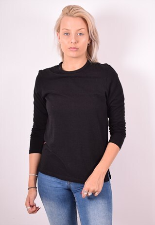 LEVI'S WOMENS VINTAGE TOP LONG SLEEVE SMALL BLACK 90S