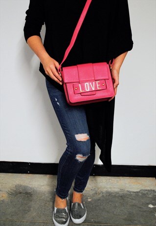 LOVE LETTER PINK CROSS BODY SHOULDER BAG
