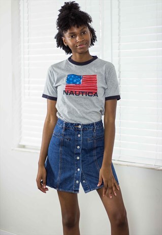 VINTAGE NAUTICA T-SHIRT LOGO 90S L 4.9