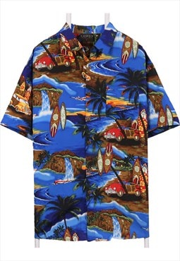 Vintage 90's Lowes Shirt Hawaiian Pattern Short Sleeve