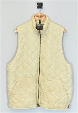 Vintage Barbour Quilted Gilet Cream Large