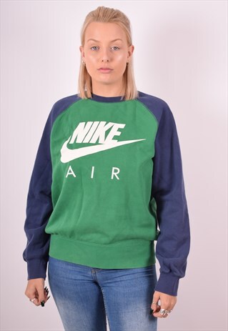 NIKE WOMENS VINTAGE SWEATSHIRT JUMPER MEDIUM GREEN