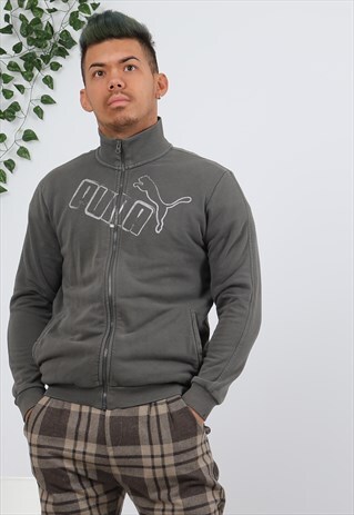 VINTAGE PUMA PRINT ZIPPED SWEATSHIRT