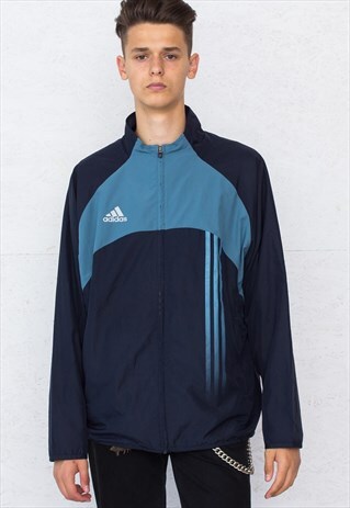 VINTAGE NAVY ADIDAS WINDBREAKER JACKET