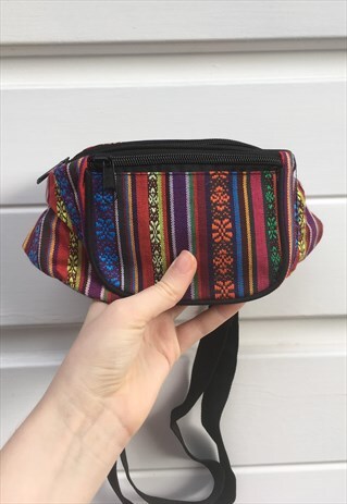 WOMENS VINTAGE STYLE AZTEC PATTERNED BUMBAG FANNY PACK