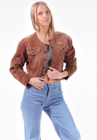 RETRO BIKER SUEDE JACKET CROPPED
