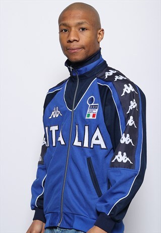 VINTAGE KAPPA TAPE LOGO ITALY ITALIA TRACK JACKET BLUE