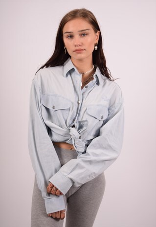 VINTAGE TRUSSARDI DENIM SHIRT BLUE
