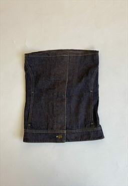 y2k reworked denim bandeau top