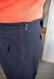 VINTAGE 80'S NAVY HIGH WAISTED WOOL PENCIL SKIRT
