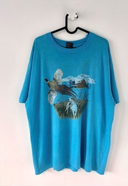 Vintage duck farmhouse blue tourist T-shirt XL 90s