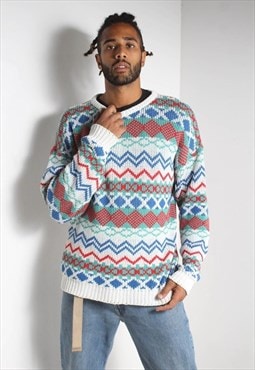 Vintage Abstract Crazy Patterned Jumper Multi