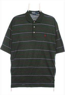 Ralph Lauren 90's Striped Short Sleeve Shirt Medium Green