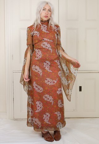 70S HIPPY BOHEMIAN BOHO MAXI DRESS