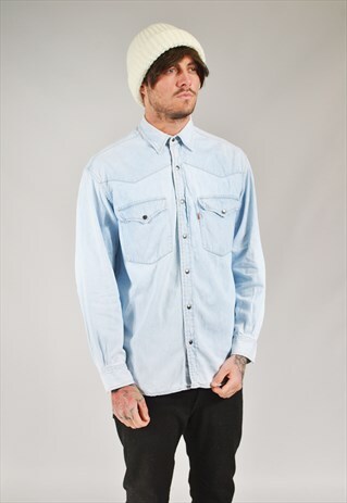VINTAGE LEVI'S DENIM SHIRT LIGHT BLUE