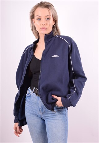UMBRO WOMENS VINTAGE TRACKSUIT TOP JACKET LARGE NAVY 90'S